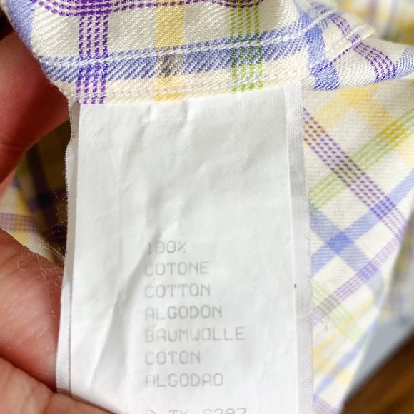 Ermenegildo Zegna Italy Large Plaid Check Pastel Color Yellow Purple Easter Mens - Picture 16 of 17